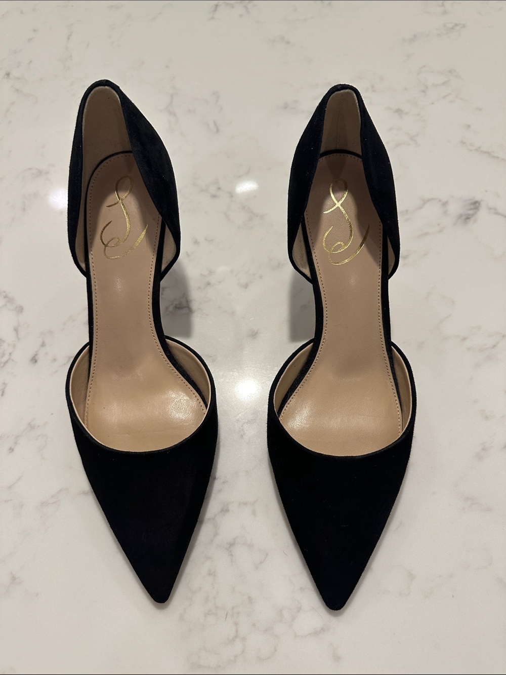 Sam Edelman Viv Black D'Orsay Pointed Toe Pumps